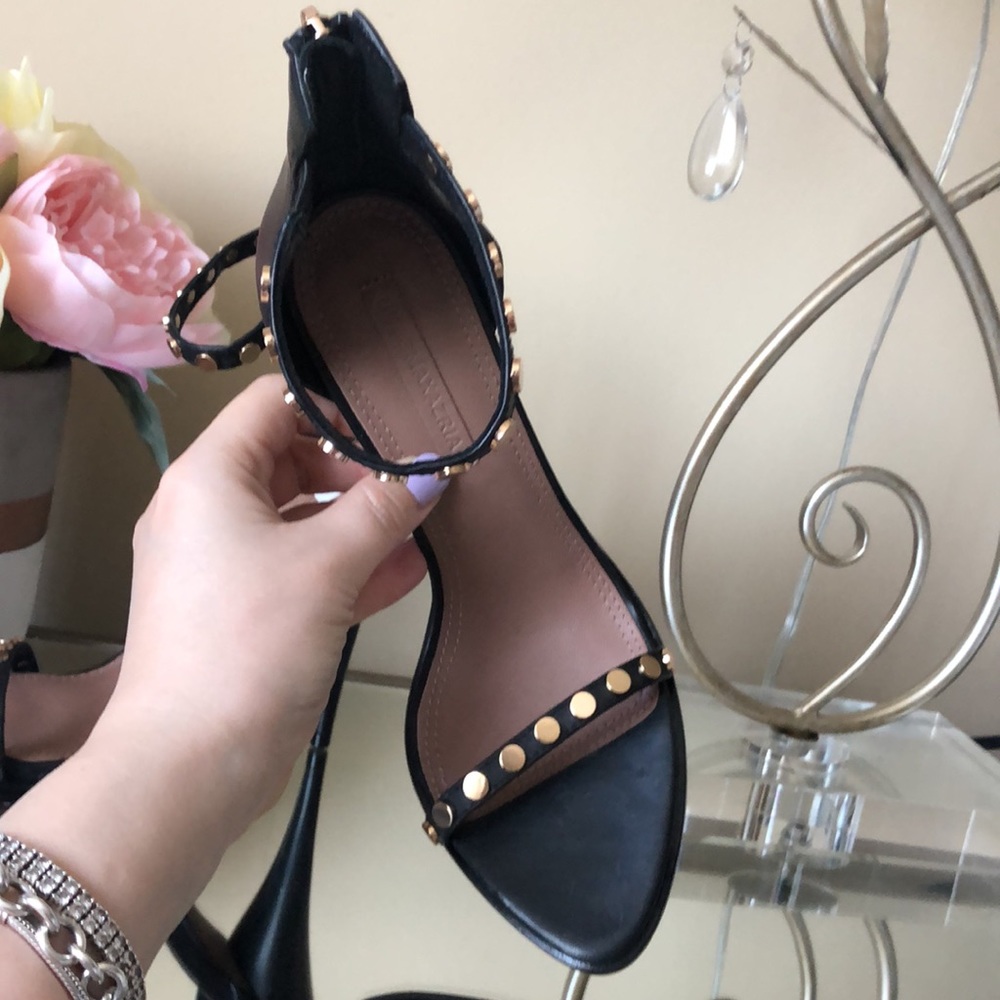 BCBGMAXAZRIA Marie black dress sandals calf leather heels - Picture 7 of 14